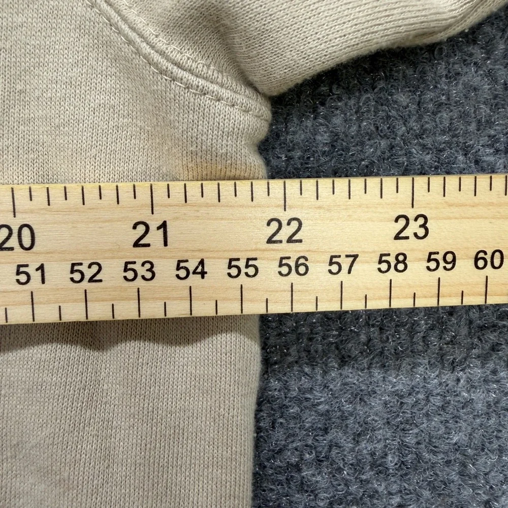 Marmot Mountain Works Mens Hoodie Tan Beige Graphic Mountain Pullover M